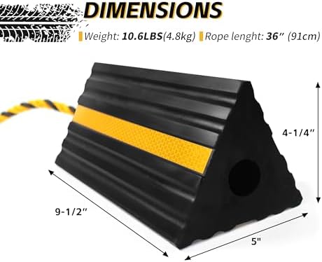 MaxxHaul 50019 Heavy Duty 3-Sided Rubber Wheel Chock - Image 2