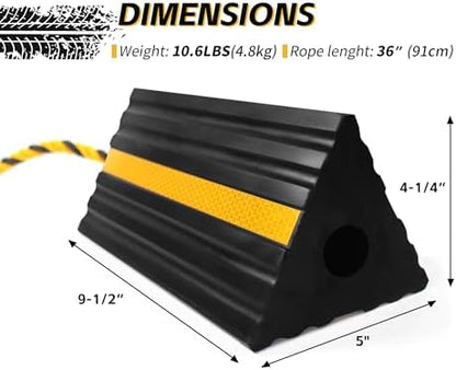 MaxxHaul 50019 Heavy Duty 3-Sided Rubber Wheel Chock - Image 2