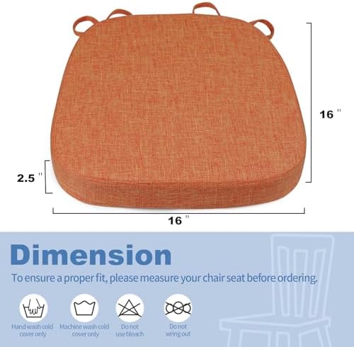 BUYUE Thickened 2.5" Friendly Woven Fabric Dining Chair Cushion, U-Shape High - Image 3