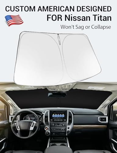 Proadsy Custom Fit 2020-2024 Nissan Titan Windshield Sun Shade, Blocks Heat - Image 2