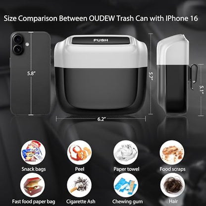 2 Pack Car Trash Can with Lid, Built-in Storage Garbage Bag - Image 2