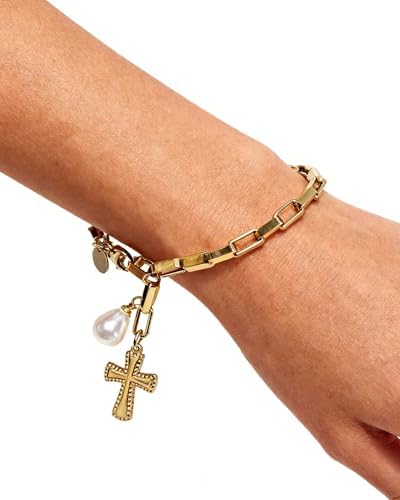 Steering Wheel Rosary for Car, Pearl Rosary Cross Car Charm Accessory, - Image 4