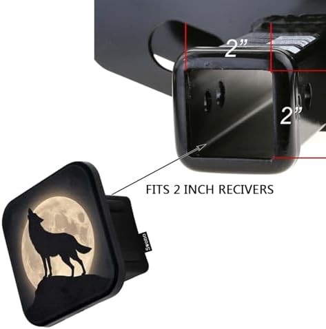 Swono Wolf Trailer Hitch Cover for 2" Receivers, Fantasy Galaxy Full Moon - Image 3