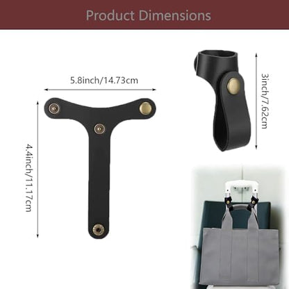 Leather Luggage Strap for Carry On Bag, Travel Belt, Suitcase Strap, Luggage - Image 3