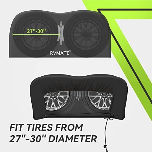 RVMATE RV Tire Covers, Dual Axle Wheel Cover 1 Pack, Fits 27"-30" Dia. Tire - Image 3