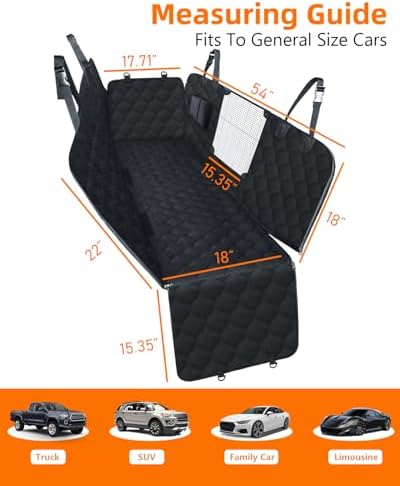 PETICON Dog Car Seat Cover for Back Seat, Waterproof Dog Hammock for Pets - Image 5