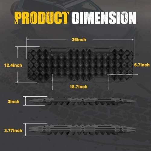 BUNKER INDUST Off-Road Traction Boards, Pair Recovery Tracks Traction Mat - Image 5
