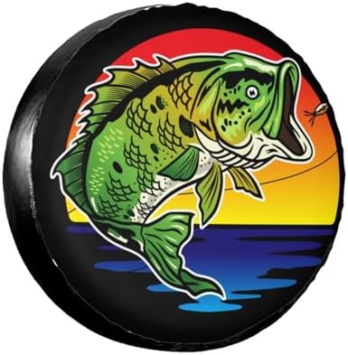 Bass Fish Fishing Spare Tire Cover Fisher Tire Wheel Covers Waterproof by Ociovan