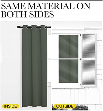 NICETOWN Blackout Curtain Panels, 1 Pair, 42 by 48-inch, Dark Mallard - Image 6