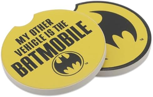 DC Comics Batman and Batmobile Logo Ceramic Car Coasters - Image 3