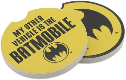 DC Comics Batman and Batmobile Logo Ceramic Car Coasters - Image 3