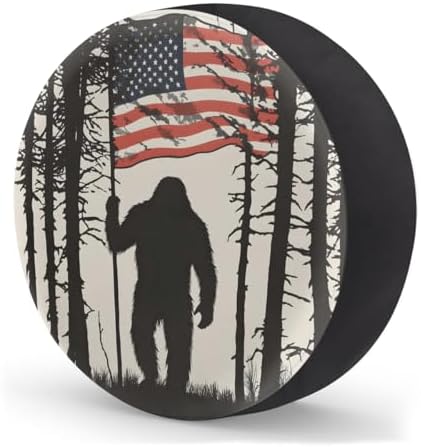 Rv Spare Tire Cover Wheel Bigfoot Forest Flag Tire Covers Wheel Protectors - Image 2