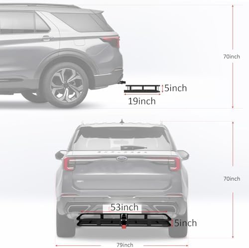 FORWODE 53 x19 Hitch Cargo Carrier, 500 lbs Load Trailer Hitch Cargo Basket - Image 2