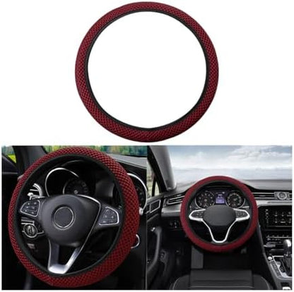 Moly Magnolia 15 Inch Steering Wheel Cover, Microfiber Ice Silk, Wine Red by Moly+Magnolia