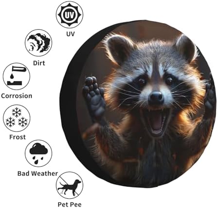 Funny Raccoon Spare Tire Cover Raccoon Wheel Protector - Image 5
