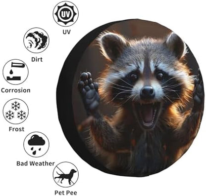 Funny Raccoon Spare Tire Cover Raccoon Wheel Protector - Image 5