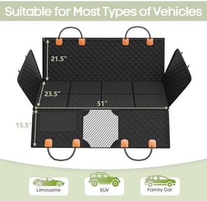 Dog Car Seat Cover for Back Seat, Hard Bottom Back Seat Extender - Image 4