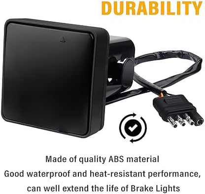 carleef 15 LED Trailer Hitch Brake Light, 12V Red Lights Smoked Tail Lights - Image 3