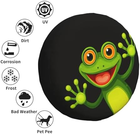 Merry Green Frog Spare Tire Cover Weatherproof Wheel Protectors Universal Wheel - Image 5