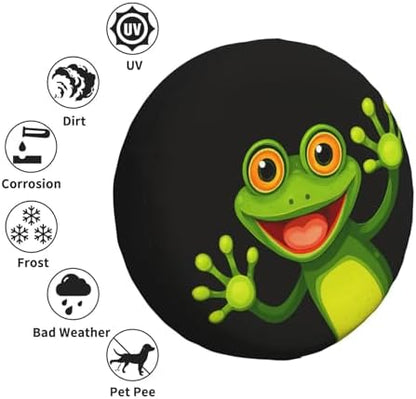 Merry Green Frog Spare Tire Cover Weatherproof Wheel Protectors Universal Wheel - Image 5
