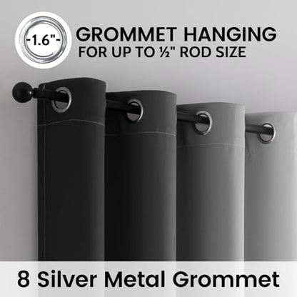 SimpleHome 100% Blackout Ombre Bedroom Curtains Black and Greyish White - Image 6