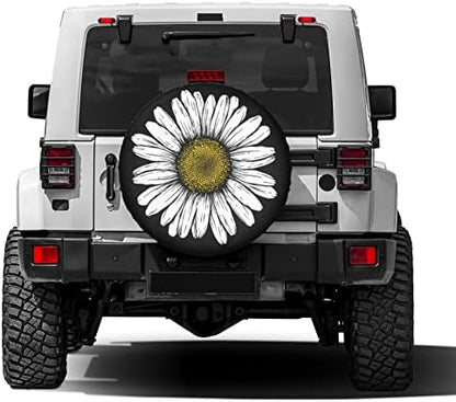 Daisy Flower Spare Tire Cover Dust-Proof Wheel Tire Cover Fit Trailer, SUV and - Image 2