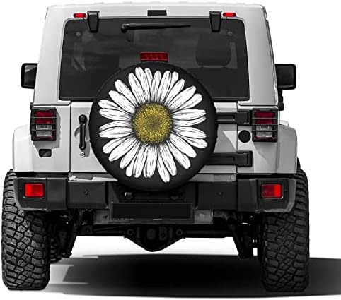 Daisy Flower Spare Tire Cover Wheel Tire Cover Fit Trailer, SUV and Many - Image 2