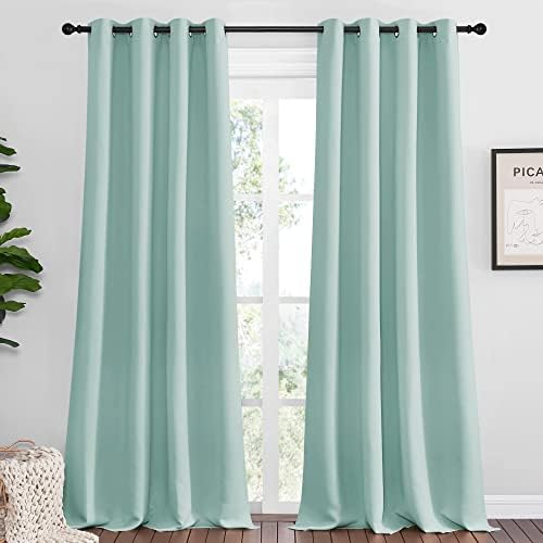 NICETOWN Blackout Curtains for Office, 2 Panels, 55 x 90-inch, Aqua Blue by NICETOWN