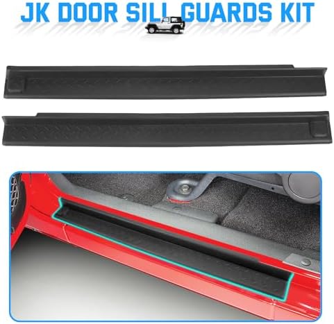 Door Sill Guards Kit Rubber Door Entry Guards Protector Wrangler JK 2 Door - Image 6