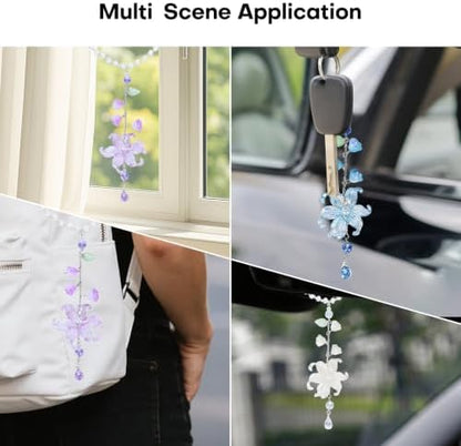 Purple Waterlily Leaf Resin Car Charm – Rearview Mirror Hanging Decor - Image 7