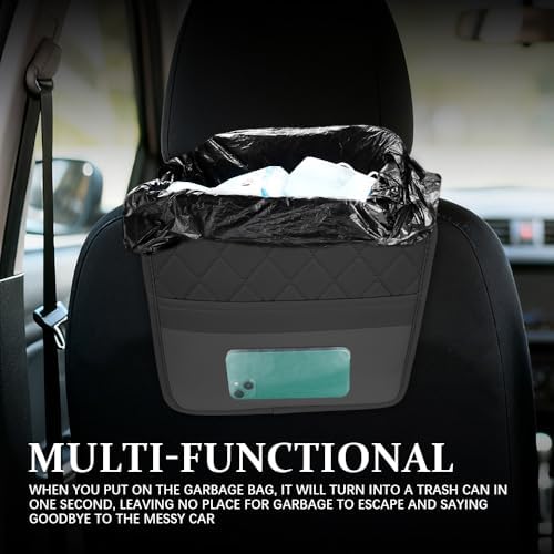 Car Seat Back Organizer, Leather Backseat Hanging Storage Bag, Car Large - Image 3