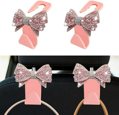 2PCS Car Seat Headrest Hooks, Car Bag Hooks, Cute Bow Knot Vehicle Seatback by Unknown
