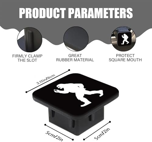 Trailer Hitch Cover Sasquatch Holding a Phone Square 2 Inch Receiver Tube Plug - Image 2