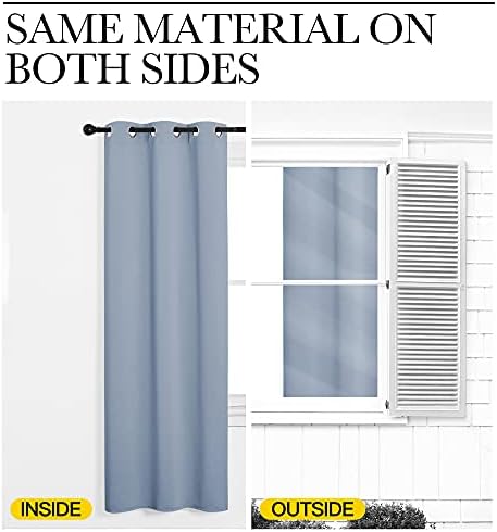NICETOWN Vintage Blue Blackout Curtains 86 inches Length - Image 5