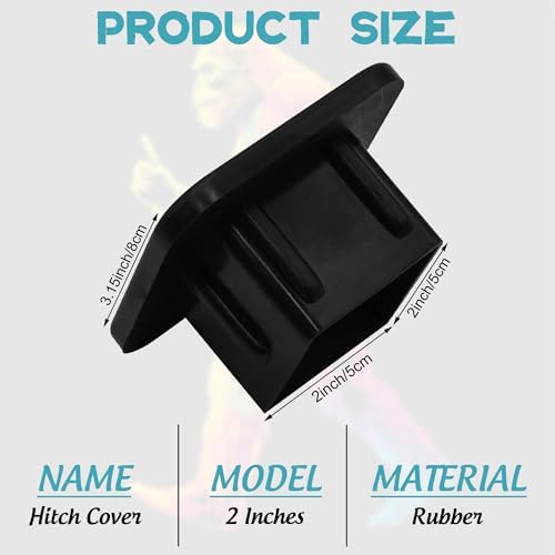 Trailer Hitch Cover Abstract Rainbow Sasquatch Square 2 Inch Receiver Tube Plug - Image 2