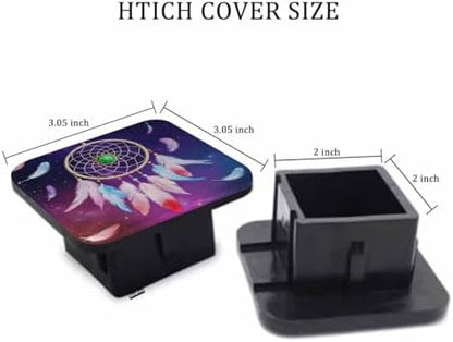 Tow Hitch Covers Dream Catcher, Colorful Galaxy Space Feather Dreamcatcher Auto - Image 2
