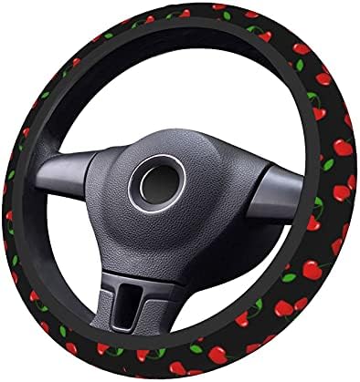 Red Hearts Cherry Steering Wheel Covers Non Slip Neoprene Steering Wheel - Image 2