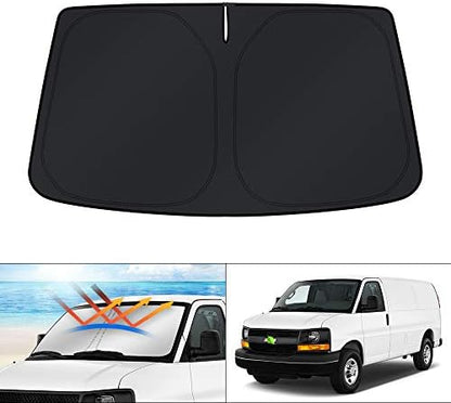 KUST Windshield Sun Shade for 1996-2025 2026 Chevrolet Chevy Express 1500 2500 by KUST