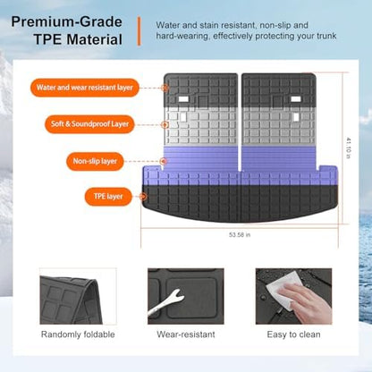 powoq Cargo Mat with Backrest Mats Compatible with 2024-2026 Santa Fe - Image 5