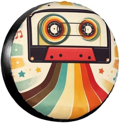 Spare Tire Cover，Retro Disco Tape Camper Spare Tire Cover Waterproof Sun by Unknown
