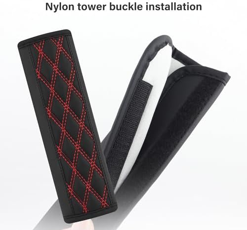 2PCS Car Seat Belt Cover Pads, Leather Seatbelt Covers Protect Shoulder and - Image 5