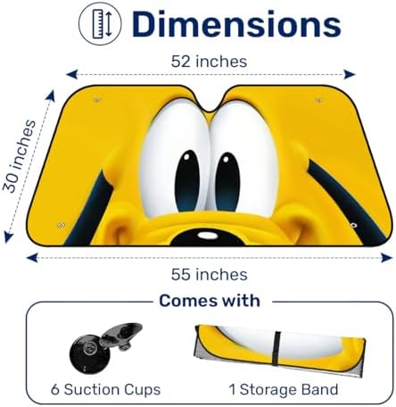 GENANY Yellow Dog Windshield Sun Shade 55 x 30 Inch - Image 2