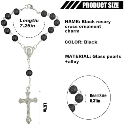 smilfuy 2PCS Car Rosary for Rearview Mirror - Image 2