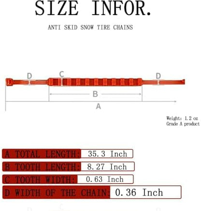 20pack Snow Tire Chains Reusable Anti-Skid Car Winter Wheels Chain Universal - Image 5