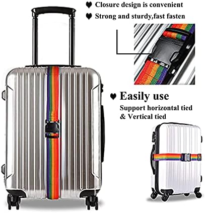 2 Pack Suitcase Belts, Adjustable Luggage Straps, Bright Colors Travel Packing - Image 5