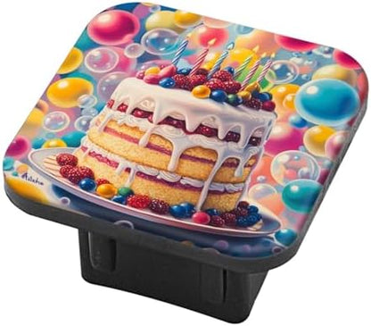 Hitch Cover Fits for 2-Inch Hitch, Stunning Colorful Cake by PATBIXES