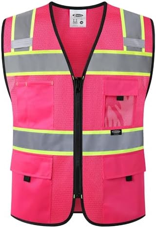 JKSafety Safety Vest for Men Women Hi Vis Relfective Vest by JKSafety