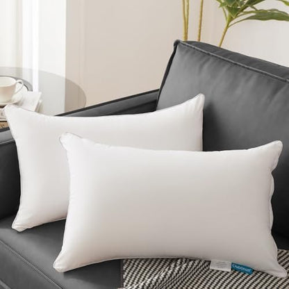 Oubonun 12x20 Lumbar Throw Pillow Inserts 2 Pack, 100% Cotton Breathable Cover - Image 2
