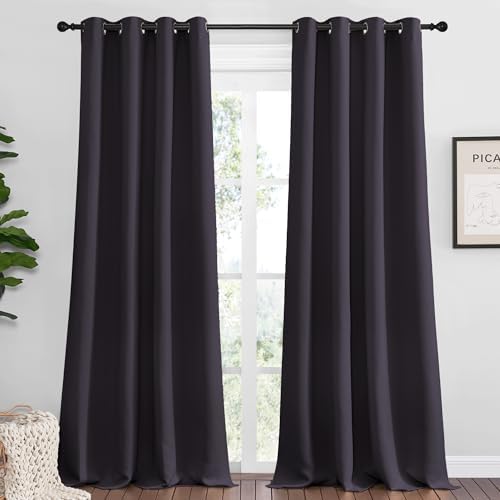 NICETOWN Blackout Curtains for Living Room 2 PCs 55" x 120" Greyish Purple by NICETOWN
