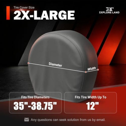Explore Land Tire Covers 4 Pack Fit Tire Diameters 35-38.75 inch - Image 6